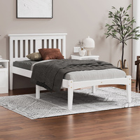 ALFORDSON Bed Frame Wooden Timber Single Size Mattress Base Platform White ELGIN