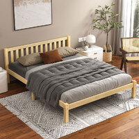 ALFORDSON Bed Frame Wooden Timber Double Size Mattress Base Platform Fenella Oak