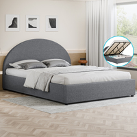 ALFORDSON Bed Frame King Size Gas Lift Base With Storage Grey Fabric HOWELL