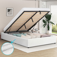 ALFORDSON Bed Frame Double Size Gas Lift Storage Mattress Base Boucle WILBUR