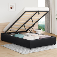 ALFORDSON Bed Frame King Single Gas Lift Storage Mattress Base Black BARLOW