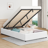 ALFORDSON Bed Frame King Single Gas Lift Storage Mattress Base White BARLOW