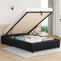 ALFORDSON Bed Frame Single Size Gas Lift Storage Mattress Base Black BARLOW