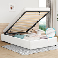 ALFORDSON Bed Frame Single Size Gas Lift Storage Mattress Base Boucle BARLOW