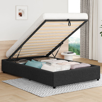 ALFORDSON Bed Frame Single Size Gas Lift Storage Mattress Base Charcoal BARLOW
