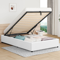 ALFORDSON Bed Frame Single Size Gas Lift Storage Mattress Base White BARLOW