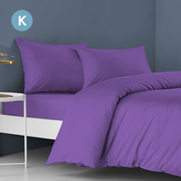STARRY EUCALYPT Bed Sheet Set 4 Pieces 3 Pieces Beddings(Purple, King)