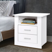 ALFORDSON Bedside Table Nightstand Storage Cabinet Side Table Classic White