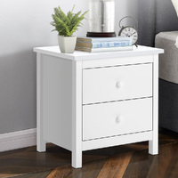 ALFORDSON Bedside Table Hamptons Nightstand Storage Side End 2 Drawers White