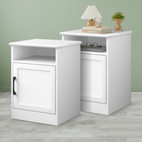 ALFORDSON 2x Bedside Table Storage Cabinet Side End Nightstand White