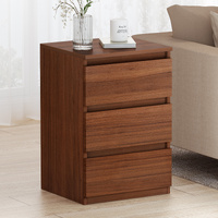 ALFORDSON Bedside Table Nightstand 3 Drawers Side End Table Walnut