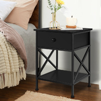 ALFORDSON Bedside Table Retro Wooden Nightstand Vintage Storage Side Cabinet