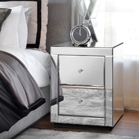 ALFORDSON Bedside Table Mirrored Cabinet Nightstand Side End Table Drawers