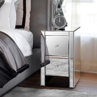 ALFORDSON Bedside Table Mirrored Cabinet Nightstand Side End Table Drawers