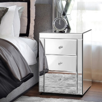 ALFORDSON Bedside Table Mirrored Cabinet Nightstand Side End Table Drawers