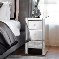 ALFORDSON Bedside Table Mirrored Cabinet Nightstand Side End Table Drawers