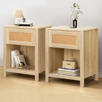 ALFORDSON 2x Bedside Table Nightstand Side End 1 Drawer Storage Shelf Wood