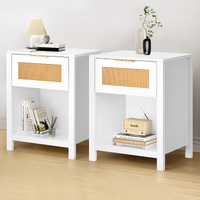 ALFORDSON 2x Bedside Table Nightstand Side End 1 Drawer Storage Shelf White