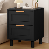 ALFORDSON Bedside Table Side Storage Nightstand 2 Drawers Cabinet Black
