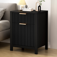 ALFORDSON Bedside Table Nightstand Side Storage 2 Drawers Cabinet Black