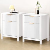 ALFORDSON 2x Bedside Table Nightstand Side Storage 2 Drawers Cabinet White