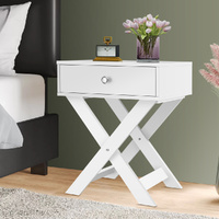 ALFORDSON Bedside Table Nightstand Side Storage Cabinet French Country White
