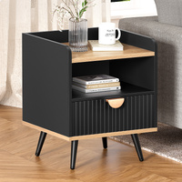 ALFORDSON Bedside Table 1 Drawer Nightstand Side Storage Shelf Black