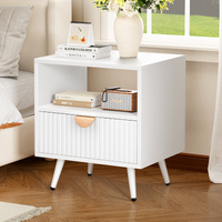 ALFORDSON Bedside Table 1 Drawer Side Storage Shelf Nightstand White