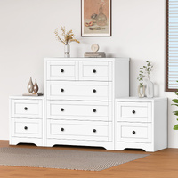 ALFORDSON 5 Chest of Drawers 2x Bedside Table Hamptons Bedroom Storage White