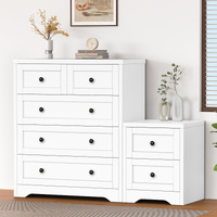 ALFORDSON 5 Chest of Drawers Bedside Table Hamptons Bedroom Storage White