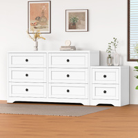 ALFORDSON 6 Chest of Drawers Bedside Table Hamptons Bedroom Storage White