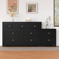 ALFORDSON 7 Chest of Drawers Bedside Table Hamptons Bedroom Storage Black