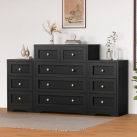 ALFORDSON 5 Chest of Drawers 2x Bedside Table Bedroom Storage Hamptons Black