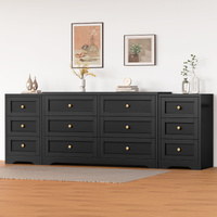ALFORDSON 6 Chest of Drawers 2x Bedside Table Bedroom Storage Hamptons Black