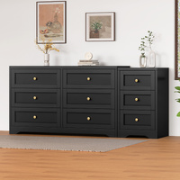 ALFORDSON 6 Chest of Drawers Bedside Table Bedroom Storage Hamptons Black