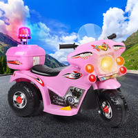 ALFORDSON Kids Ride On Car Police Motorcycle 6V Electric Toy 25W Motor MP3 Pink