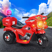 ALFORDSON Kids Ride On Car Police Motorcycle 6V Electric Toy 25W Motor MP3 Red