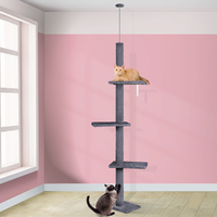 BEASTIE Cat Tree Scratching Post Scratcher Tower Condo House Grey 230-286cm
