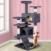 BEASTIE Cat Tree Scratching Post Scratcher Tower Condo House Furniture Wood 132