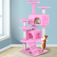 BEASTIE Cat Tree Scratching Post Scratcher Tower Condo House Furniture Wood 132