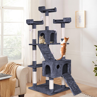 BEASTIE Cat Tree Scratching Post Scratcher Tower Condo House Furniture Wood 180