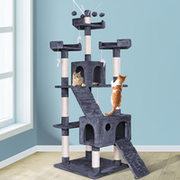 BEASTIE Cat Tree Scratching Post Scratcher Tower Condo House Furniture Wood 210