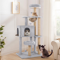 BEASTIE Cat Tree Tower Scratching Post Wood Scratcher Condo House Bed 141cm