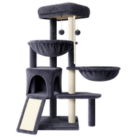 BEASTIE Cat Tree Tower Scratching Post Scratcher Condo Hammock Bed 104cm Grey
