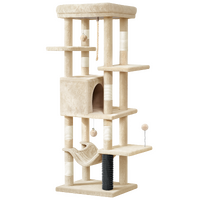 BEASTIE Cat Tree Tower Scratching Post Scratcher Cat Condo House Bed 153cm Beige