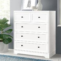 ALFORDSON 5 Chest of Drawers Hamptons Storage Cabinet Dresser Tallboy White