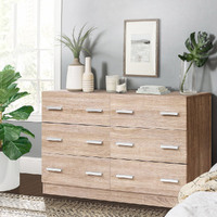 ALFORDSON 6 Chest of Drawers Hamptons Dresser Storage Cabinet Tallboy Wood