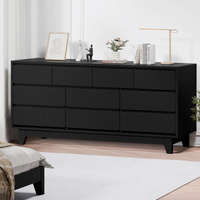 ALFORDSON 10 Chest of Drawers Minimalist Storage Cabinet Dresser Tallboy Black
