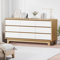 ALFORDSON 9 Chest of Drawers Minimalist Storage Cabinet Dresser Tallboy White