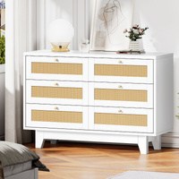 ALFORDSON 6 Chest of Drawers Rattan Storage Cabinet Dresser Tallboy White